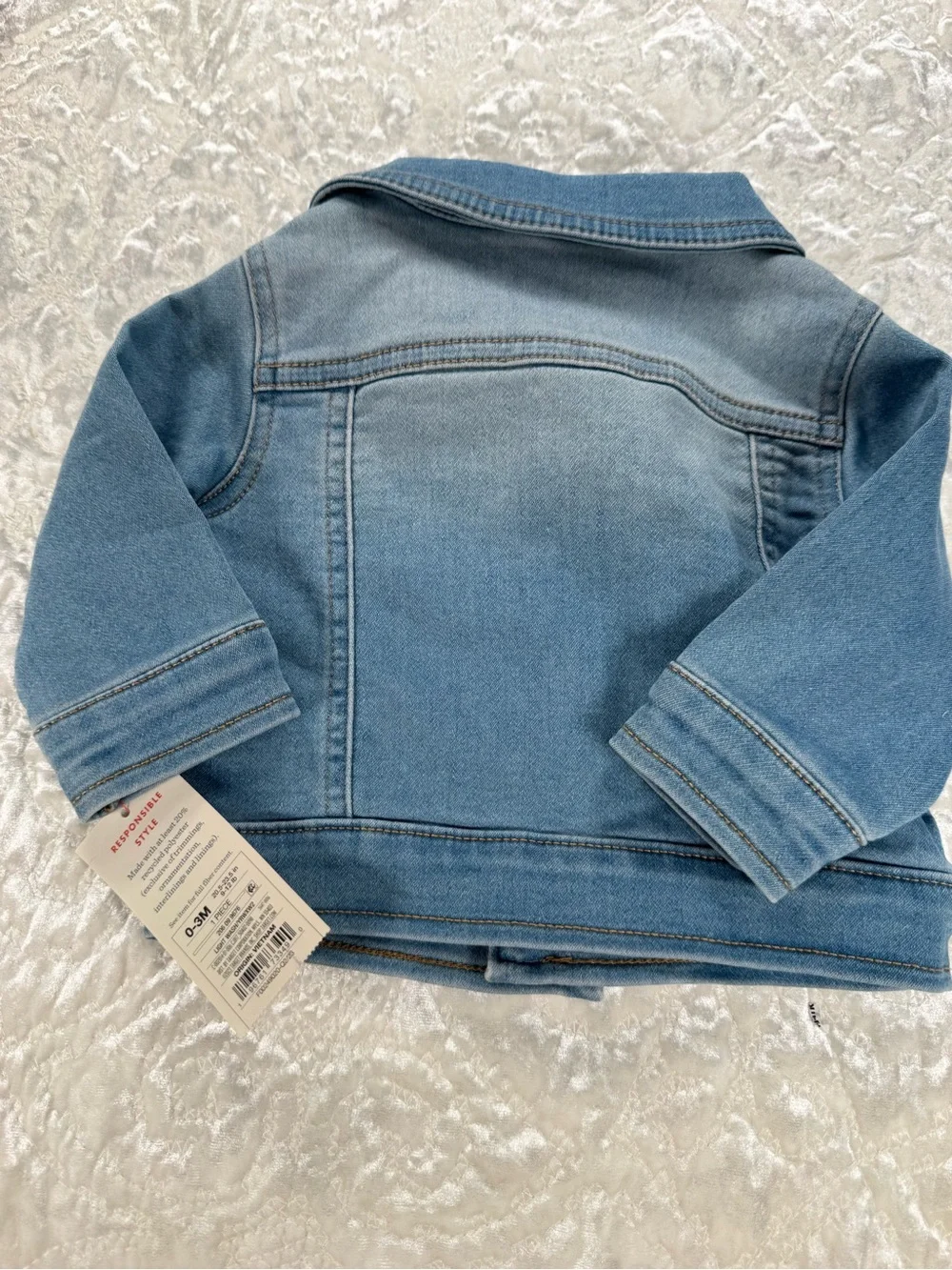 NWT Cat & Jack 0-3 month Light Blue Denim Jacket